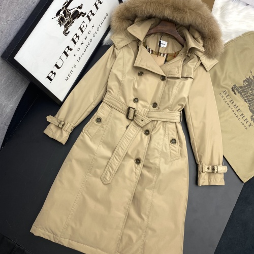 Replica Burberry Down Feather Coat Long Sleeved For Women #1145249, $280.99 USD, [ITEM#1145249], Replica Burberry Down Feather Coat outlet from China