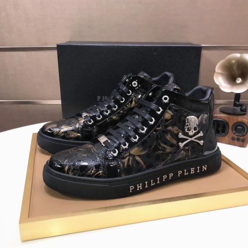 Replica Philipp Plein PP High Tops Shoes For Men #1148173 $88.00 USD for Wholesale