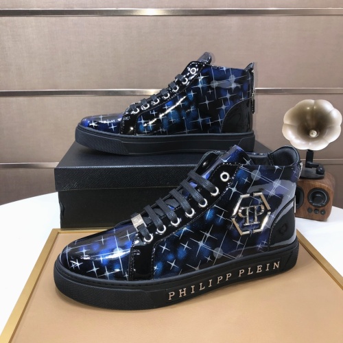 Replica Philipp Plein PP High Tops Shoes For Men #1148186, $88.00 USD, [ITEM#1148186], Replica Philipp Plein PP High Tops Shoes outlet from China