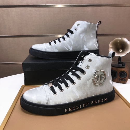 Replica Philipp Plein PP High Tops Shoes For Men #1148189, $88.00 USD, [ITEM#1148189], Replica Philipp Plein PP High Tops Shoes outlet from China