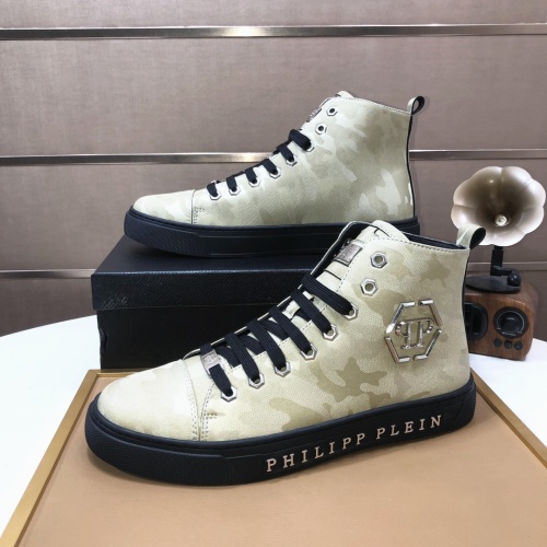 Replica Philipp Plein PP High Tops Shoes For Men #1148191, $88.00 USD, [ITEM#1148191], Replica Philipp Plein PP High Tops Shoes outlet from China