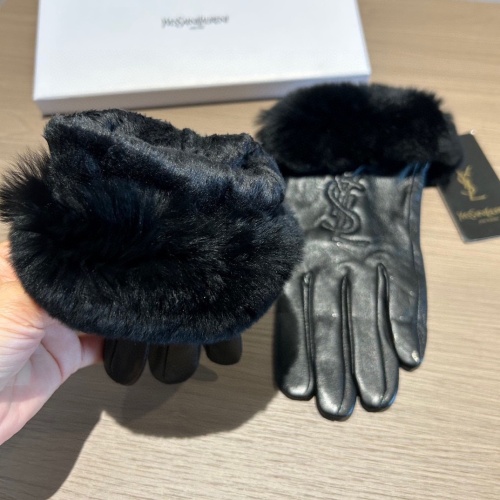 Replica Yves Saint Laurent Gloves For Women #1149886 $56.00 USD for Wholesale