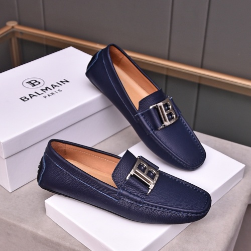 Replica Balmain Leather Shoes For Men #1155490 $76.00 USD for Wholesale