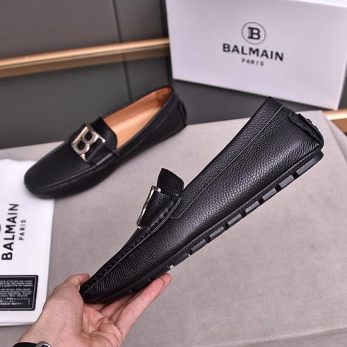 Replica Balmain Leather Shoes For Men #1155491 $76.00 USD for Wholesale