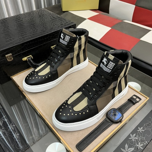 Replica Burberry High Tops Shoes For Men #1155870 $80.00 USD for Wholesale