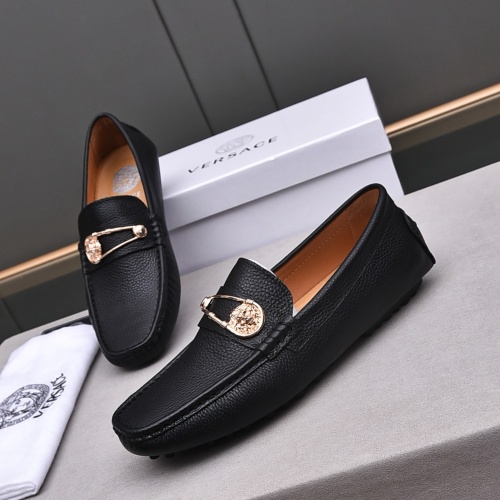Replica Versace Leather Shoes For Men #1156098, $76.00 USD, [ITEM#1156098], Replica Versace Leather Shoes outlet from China