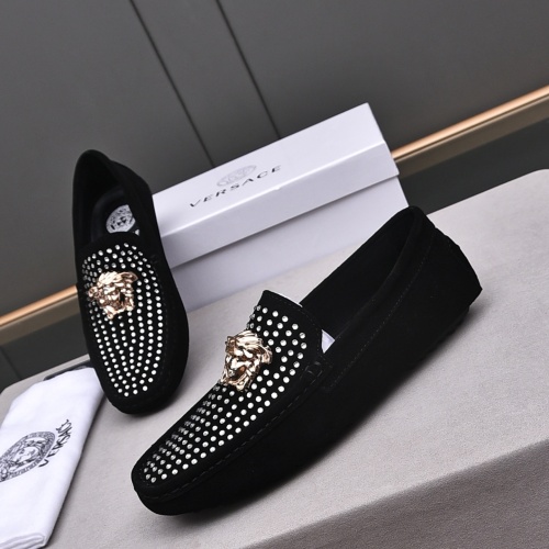 Replica Versace Leather Shoes For Men #1156105, $76.00 USD, [ITEM#1156105], Replica Versace Leather Shoes outlet from China