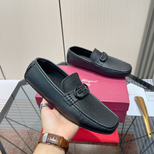 Replica Salvatore Ferragamo Leather Shoes For Men #1156444 $102.00 USD for Wholesale