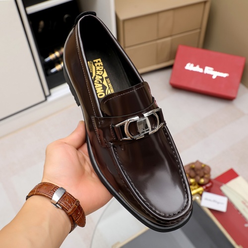 Replica Salvatore Ferragamo Leather Shoes For Men #1156738 $85.00 USD for Wholesale