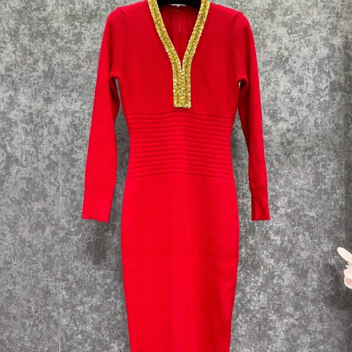 Replica Balmain Dresses Long Sleeved For Women #1163449, $125.00 USD, [ITEM#1163449], Replica Balmain Dresses outlet from China