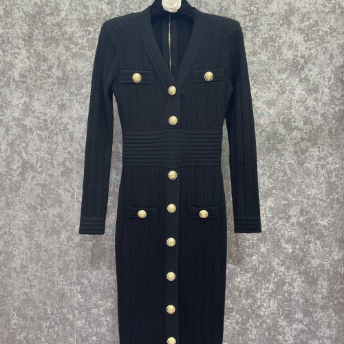 Replica Balmain Dresses Long Sleeved For Women #1163452, $128.00 USD, [ITEM#1163452], Replica Balmain Dresses outlet from China