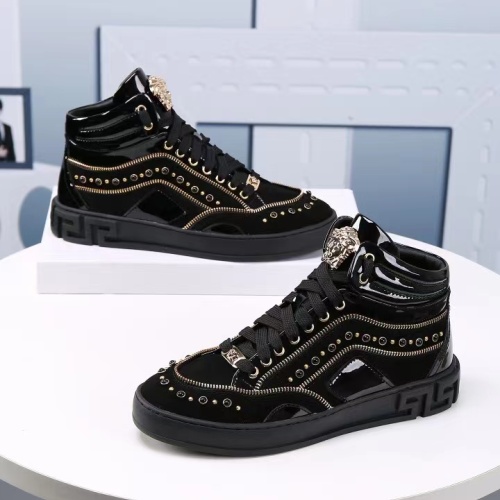 Replica Versace High Tops Shoes For Men #1163740, $82.00 USD, [ITEM#1163740], Replica Versace High Tops Shoes outlet from China
