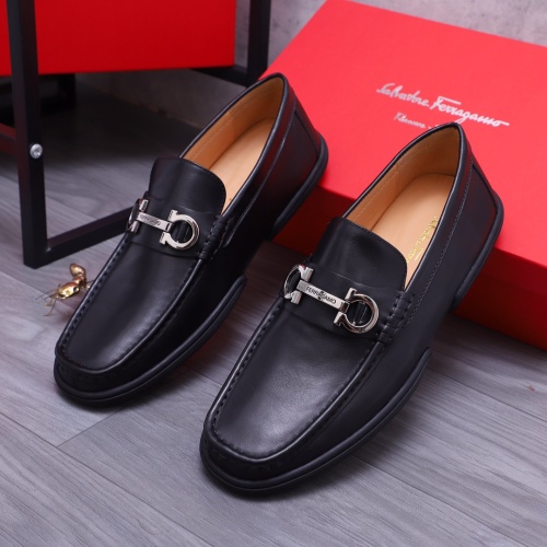 Replica Salvatore Ferragamo Leather Shoes For Men #1163904 $92.00 USD for Wholesale
