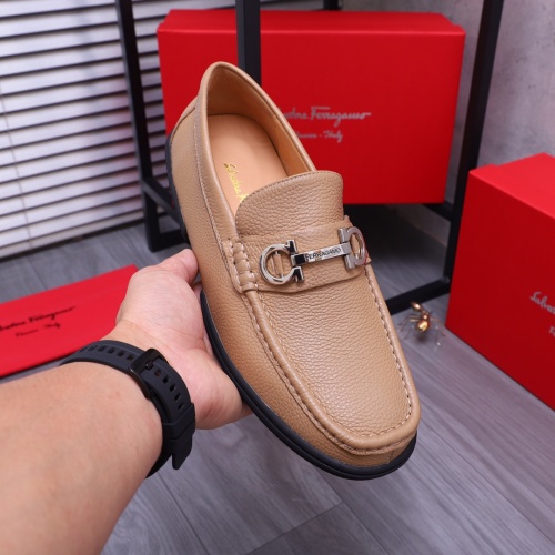 Replica Salvatore Ferragamo Leather Shoes For Men #1163919 $92.00 USD for Wholesale