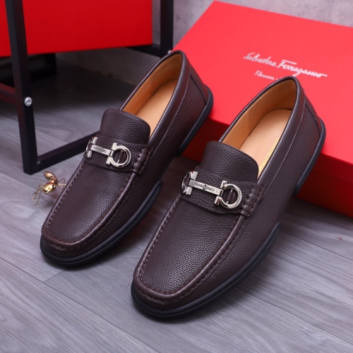 Replica Salvatore Ferragamo Leather Shoes For Men #1163921 $92.00 USD for Wholesale