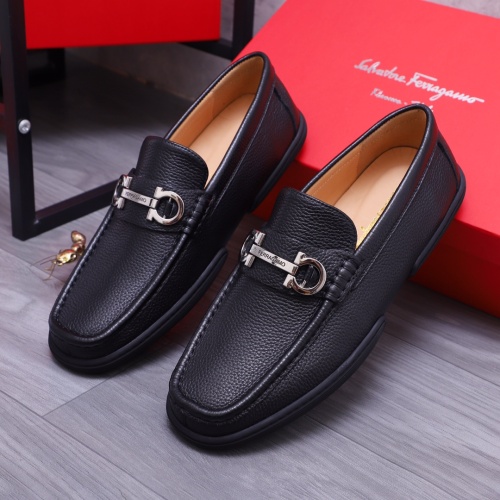 Replica Salvatore Ferragamo Leather Shoes For Men #1163924 $92.00 USD for Wholesale