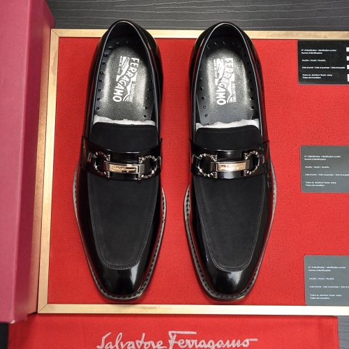 Replica Salvatore Ferragamo Leather Shoes For Men #1164282 $88.00 USD for Wholesale