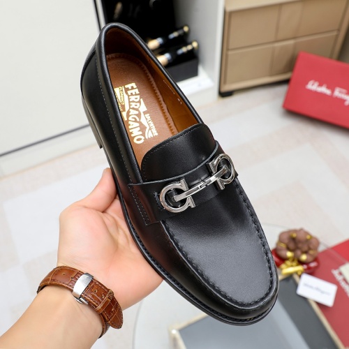 Replica Salvatore Ferragamo Leather Shoes For Men #1172693 $80.00 USD for Wholesale