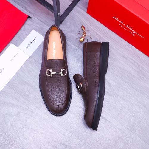 Replica Salvatore Ferragamo Leather Shoes For Men #1173473 $96.00 USD for Wholesale
