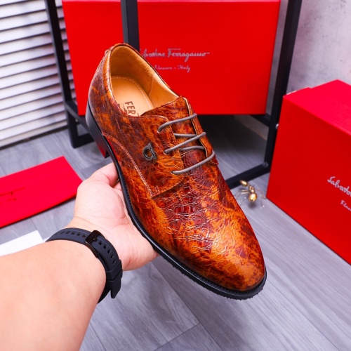 Replica Salvatore Ferragamo Leather Shoes For Men #1173487 $82.00 USD for Wholesale
