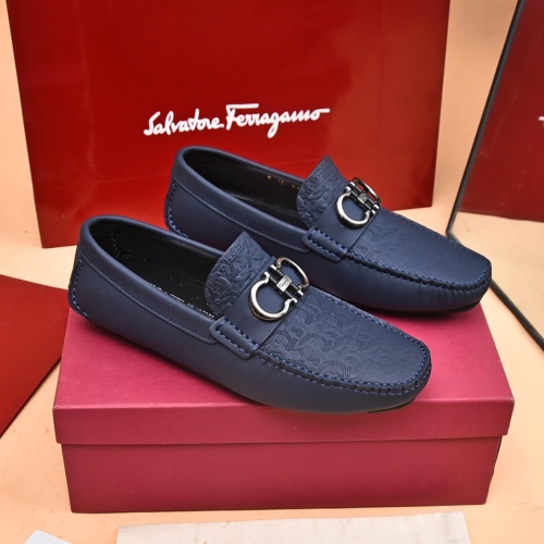 Replica Salvatore Ferragamo Leather Shoes For Men #1174102 $80.00 USD for Wholesale