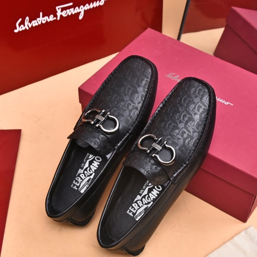Replica Salvatore Ferragamo Leather Shoes For Men #1174106 $80.00 USD for Wholesale