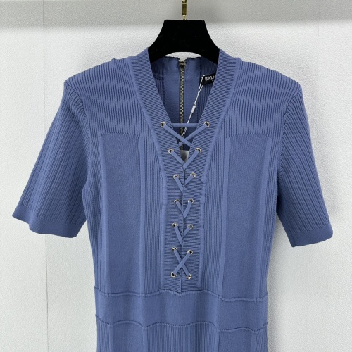Replica Balmain Dresses Short Sleeved For Women #1178088 $108.00 USD for Wholesale