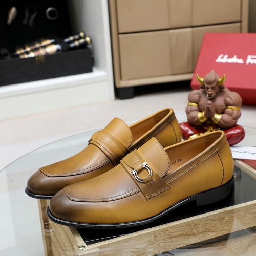 Replica Salvatore Ferragamo Leather Shoes For Men #1178965 $85.00 USD for Wholesale