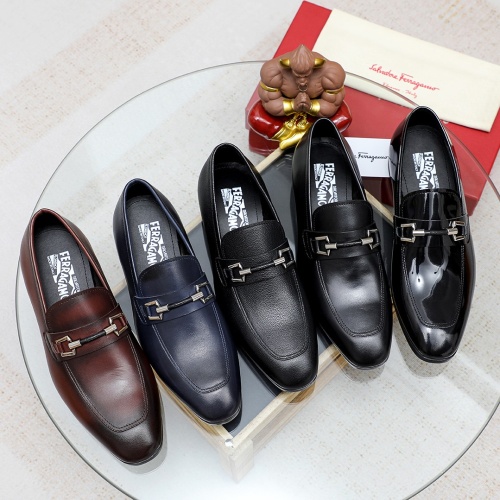 Replica Salvatore Ferragamo Leather Shoes For Men #1178978 $85.00 USD for Wholesale