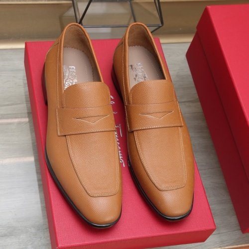 Replica Salvatore Ferragamo Leather Shoes For Men #1179928 $125.00 USD for Wholesale