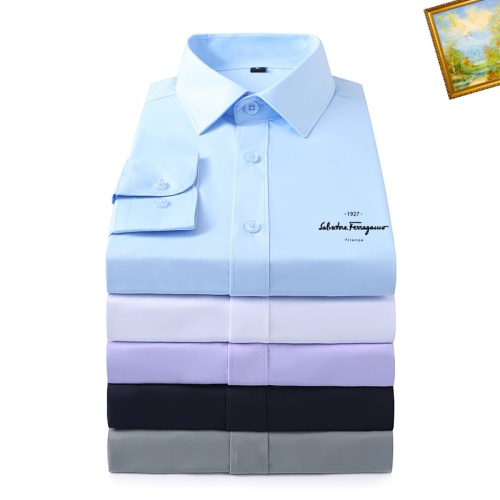 Replica Salvatore Ferragamo Shirts Long Sleeved For Unisex #1181782 $40.00 USD for Wholesale