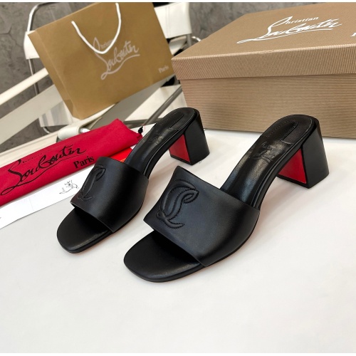 Replica Christian Louboutin CL Slippers For Women #1185092, $96.00 USD, [ITEM#1185092], Replica Christian Louboutin CL Slippers outlet from China