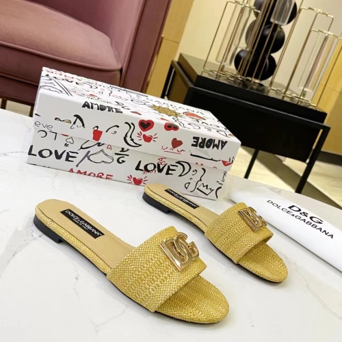 Replica Dolce & Gabbana D&G Slippers For Women #1185329 $76.00 USD for Wholesale