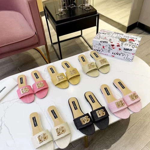 Replica Dolce & Gabbana D&G Slippers For Women #1185329 $76.00 USD for Wholesale