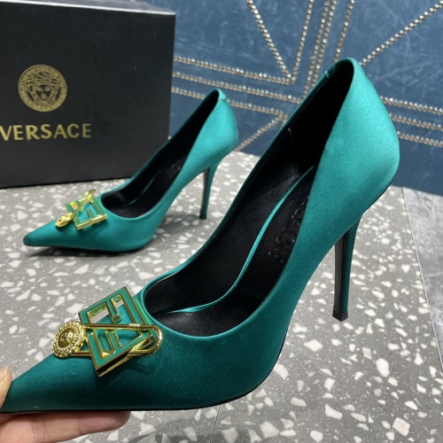 Replica Versace High-Heeled Shoes For Women #1185599, $115.00 USD, [ITEM#1185599], Replica Versace High-Heeled Shoes outlet from China