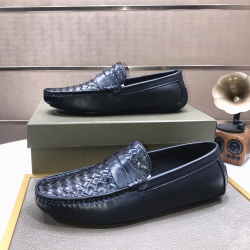 Replica Bottega Veneta BV Leather Shoes For Men #1186185 $76.00 USD for Wholesale