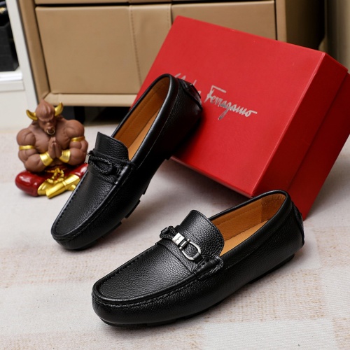 Replica Salvatore Ferragamo Leather Shoes For Men #1186484 $68.00 USD for Wholesale