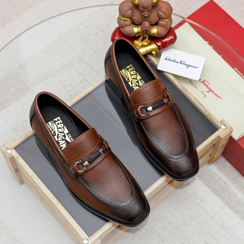 Replica Salvatore Ferragamo Leather Shoes For Men #1186487 $82.00 USD for Wholesale