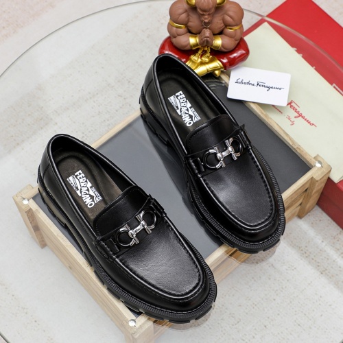 Replica Salvatore Ferragamo Leather Shoes For Men #1186492 $96.00 USD for Wholesale