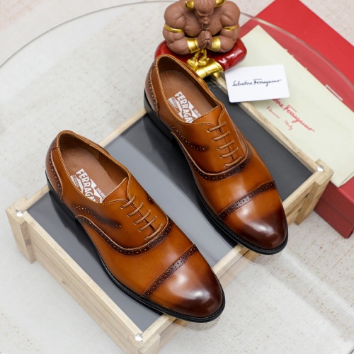 Replica Salvatore Ferragamo Leather Shoes For Men #1186497 $76.00 USD for Wholesale