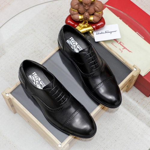 Replica Salvatore Ferragamo Leather Shoes For Men #1186498 $76.00 USD for Wholesale