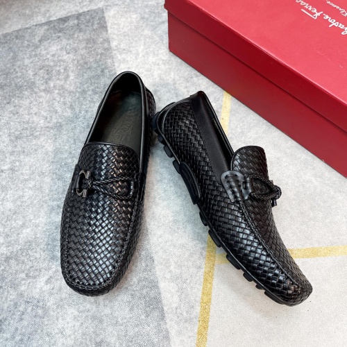 Replica Salvatore Ferragamo Leather Shoes For Men #1186544 $98.00 USD for Wholesale