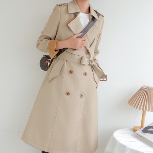 Replica Burberry Trench Coat Long Sleeved For Women #1187717, $160.00 USD, [ITEM#1187717], Replica Burberry Trench Coat outlet from China
