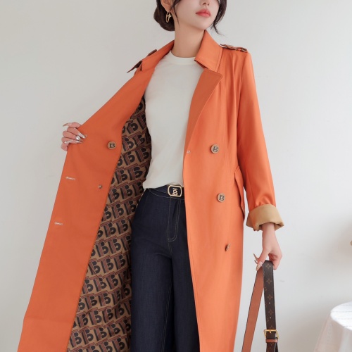 Replica Burberry Trench Coat Long Sleeved For Women #1187718 $160.00 USD for Wholesale