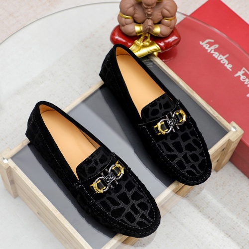 Replica Salvatore Ferragamo Leather Shoes For Men #1195811 $68.00 USD for Wholesale
