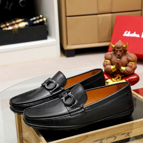 Replica Salvatore Ferragamo Leather Shoes For Men #1195816 $80.00 USD for Wholesale