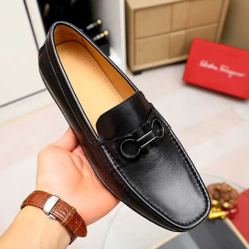 Replica Salvatore Ferragamo Leather Shoes For Men #1195816 $80.00 USD for Wholesale