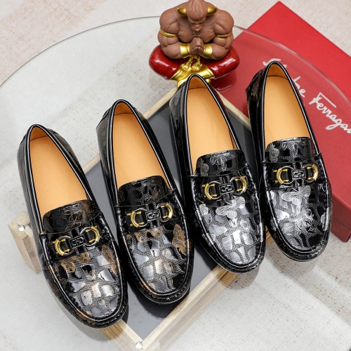 Replica Salvatore Ferragamo Leather Shoes For Men #1195860 $68.00 USD for Wholesale