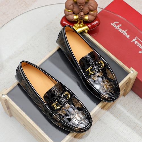 Replica Salvatore Ferragamo Leather Shoes For Men #1195861 $68.00 USD for Wholesale