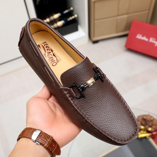 Replica Salvatore Ferragamo Leather Shoes For Men #1195863 $68.00 USD for Wholesale